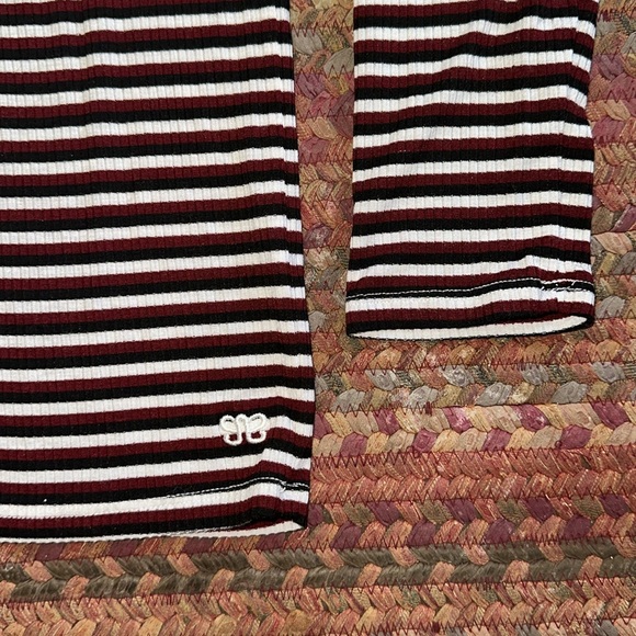 ALBION HENLEY RED BLACK STRIPE STRETCH LONG SLEEVE - Picture 3 of 4